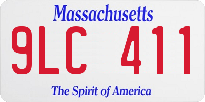 MA license plate 9LC411