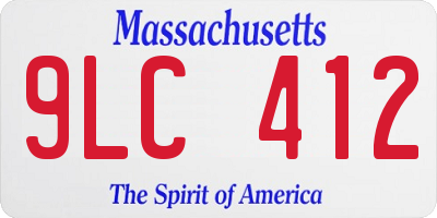 MA license plate 9LC412