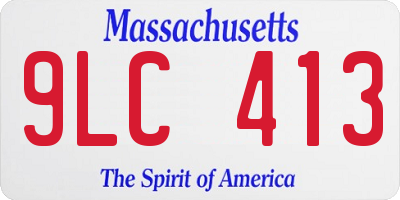 MA license plate 9LC413