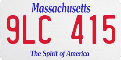 MA license plate 9LC415