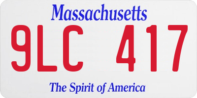 MA license plate 9LC417