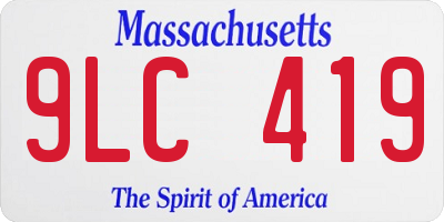 MA license plate 9LC419