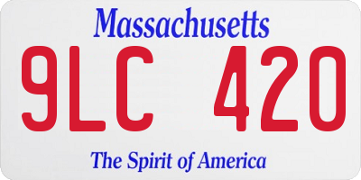 MA license plate 9LC420