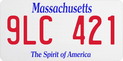 MA license plate 9LC421