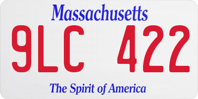 MA license plate 9LC422