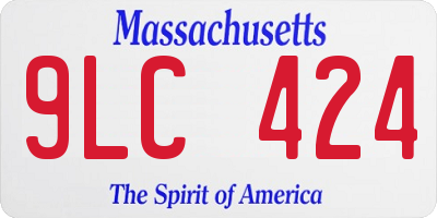MA license plate 9LC424