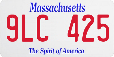 MA license plate 9LC425
