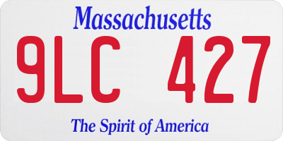 MA license plate 9LC427