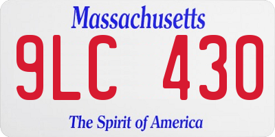 MA license plate 9LC430