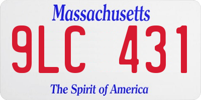 MA license plate 9LC431
