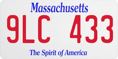 MA license plate 9LC433