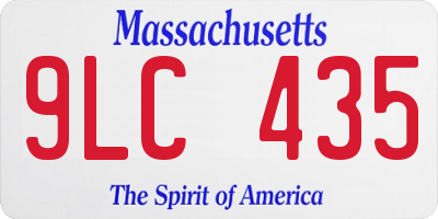 MA license plate 9LC435