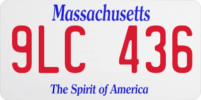 MA license plate 9LC436
