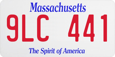 MA license plate 9LC441