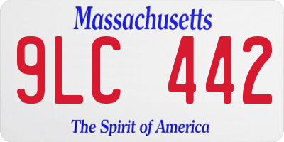 MA license plate 9LC442