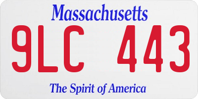 MA license plate 9LC443