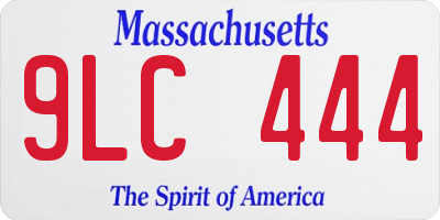 MA license plate 9LC444