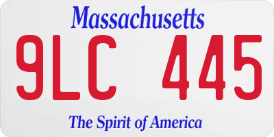 MA license plate 9LC445