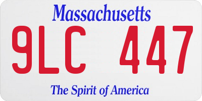 MA license plate 9LC447