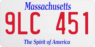 MA license plate 9LC451