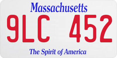 MA license plate 9LC452