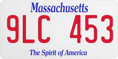 MA license plate 9LC453