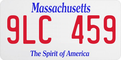 MA license plate 9LC459
