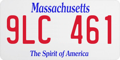 MA license plate 9LC461