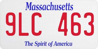 MA license plate 9LC463