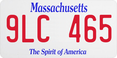 MA license plate 9LC465