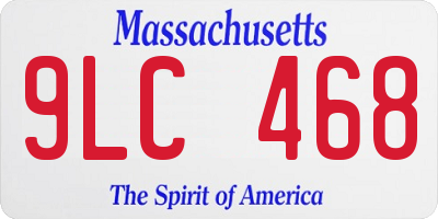 MA license plate 9LC468