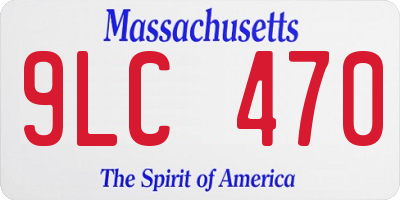 MA license plate 9LC470