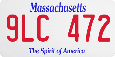 MA license plate 9LC472