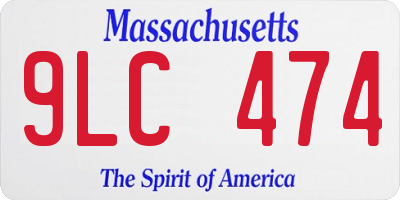 MA license plate 9LC474