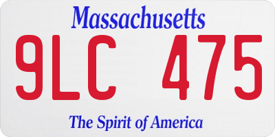 MA license plate 9LC475