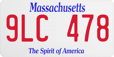 MA license plate 9LC478