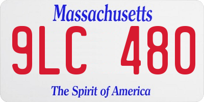 MA license plate 9LC480