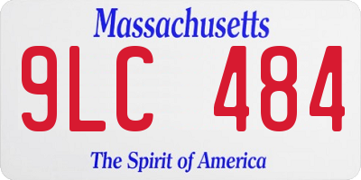 MA license plate 9LC484