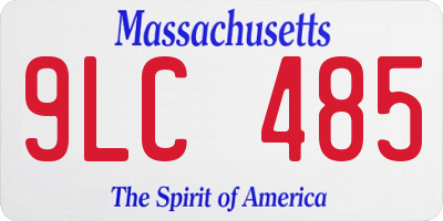 MA license plate 9LC485