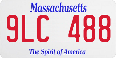 MA license plate 9LC488