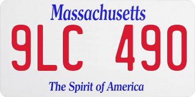 MA license plate 9LC490