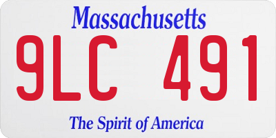 MA license plate 9LC491