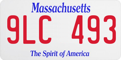 MA license plate 9LC493