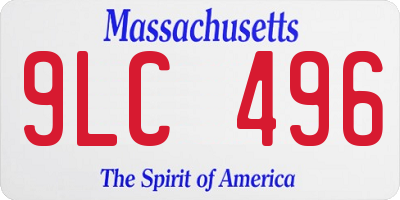 MA license plate 9LC496