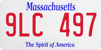MA license plate 9LC497