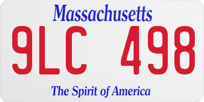 MA license plate 9LC498