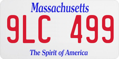 MA license plate 9LC499