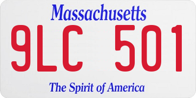MA license plate 9LC501