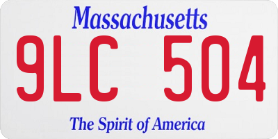 MA license plate 9LC504