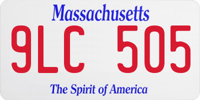 MA license plate 9LC505